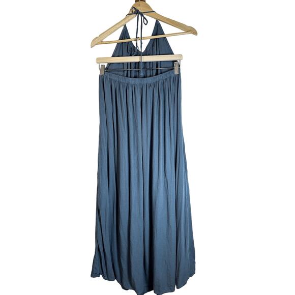Young Fabulous & Broke High Neck‎ Swing Midi Halter Dress Teal Woman’s M GUC - Picture 2 of 15